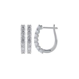 Bella by Ovani® Lab-grown Diamonds Round Halo Hoops 1 Ct. T.w. in 10K White Gold