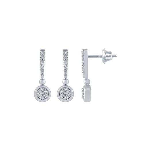 Novello Lab-grown Diamonds Round Dangling Earrings 0.20 Ct. T.w. in 10K White Gold