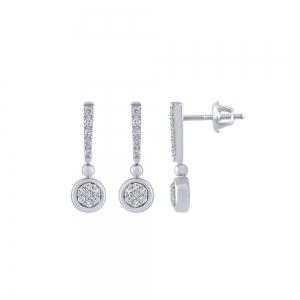Novello Lab-grown Diamonds Round Dangling Earrings 0.20 Ct. T.w. in 10K White Gold