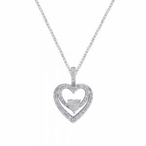 Novello Lab-grown Diamonds Illusion Heart Pendant in 10K White Gold