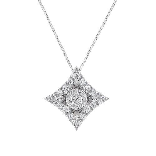 Bella by Ovani® Lab-grown Diamonds Kite RBC Illusion Pendant 0.25 Ct. T.w. in 14K White Gold