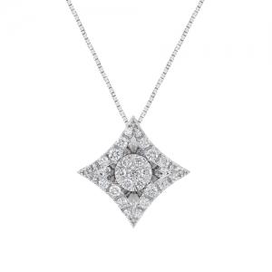 Bella by Ovani® Lab-grown Diamonds Kite RBC Illusion Pendant 0.25 Ct. T.w. in 14K White Gold