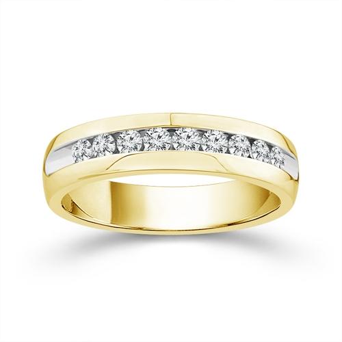 Diamond Round Brilliant Cut Channel Wedding Band 0.5 Ct. T.w. in 10K yellow Gold