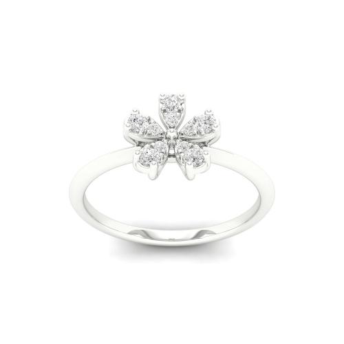 Bella by Ovani® Alluring Diamond Floral Ring in 18KT Yellow Gold (0.10 CT. T.W.)