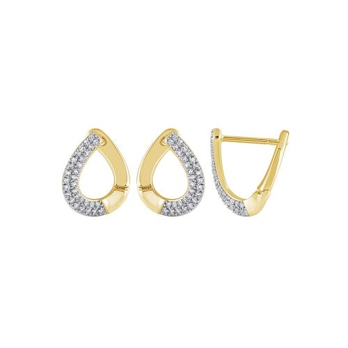 Novello Lab-grown Diamonds Curved Teardrop Huggie Hoops 0.25 Ct. T.w. in 10K Yellow Gold