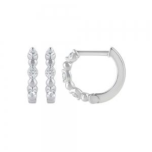 Bella by Ovani® Marquise Illusion Huggie Hoops - 0.16 Ct. T.w. in 10K White Gold