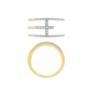 Bella by Ovani® Lab-grown Diamonds Cross Ring 0.25 Ct. T.w. in 10K Yellow Gold