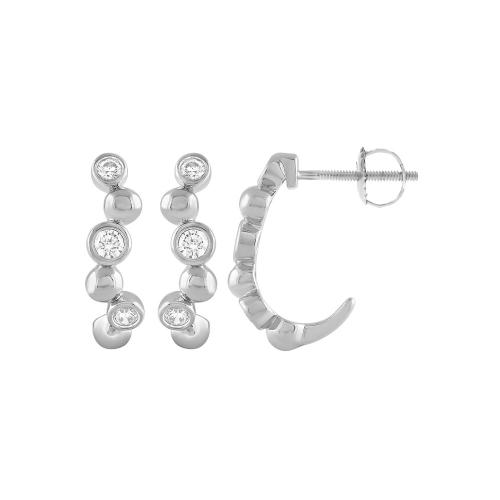 Novello Lab-grown Diamonds Bezel-set Hoops 0.25 Ct. T.w. in 10K White Gold