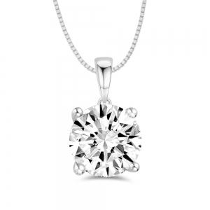 Novello Lab-grown Diamonds Round Solitaire Pendant 1 Ct. T.w. in 10K White Gold