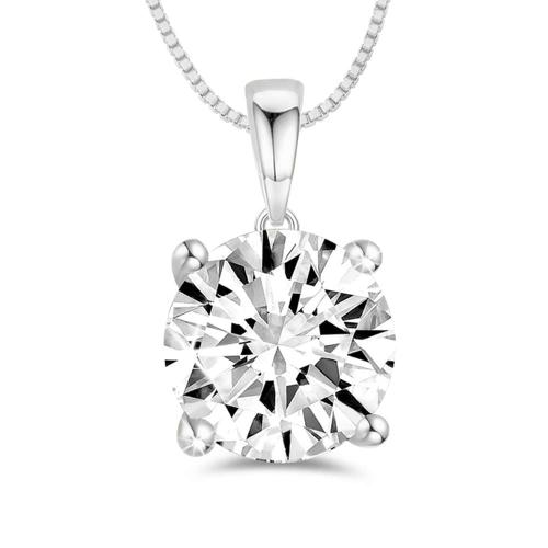 Novello Lab-grown Diamonds Round Solitaire Pendant 2 Ct. T.w. in 10K White Gold