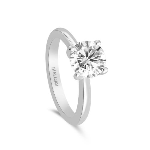 Novello Lab-grown Diamonds Round Solitaire Ring 1 Ct. T.w. in 10K White Gold