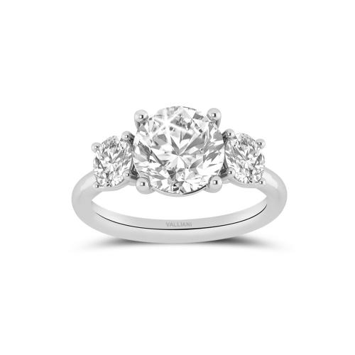 Novello Lab-grown Diamonds 3-stone Bridal Ring 4 Ct. T.w. in 10K White Gold