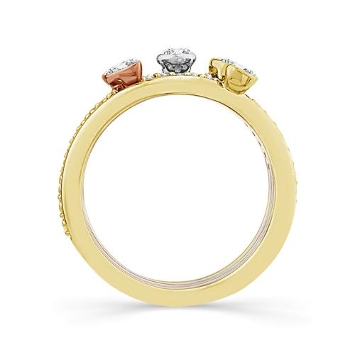 1.5 Ct. T.w. Lab-grown Diamond 5-stone Wedding Band In 14Kt White Yellow Rose Gold