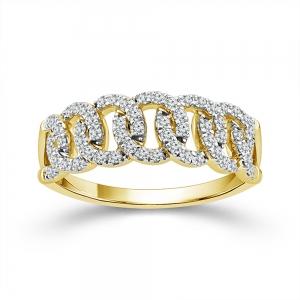 Bella by Ovani® Lab-grown Diamonds Chain Link / Curb Chain Ring 0.35 Ct. T.w. in 14K Yellow Gold