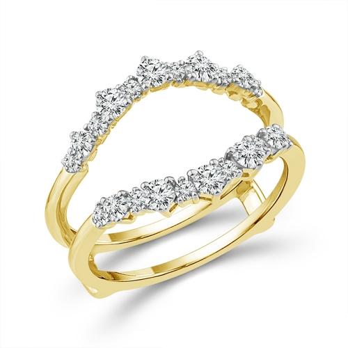 0.6 Ct. T.w. Lab-grown Diamond Round Wedding Ring Enhancer In 14Kt Yellow Gold