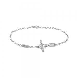 Bella by Ovani® Lab-grown Diamonds Link T-Bar Bracelet 0.35 Ct. T.w. in 14K White Gold