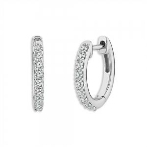 Bella by Ovani® Lab-grown Diamonds Huggie Hoops 0.35 Ct. T.w. in 14K White Gold