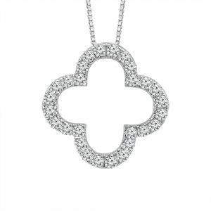 Bella by Ovani® Lab-grown Diamonds Clover Pendant 0.30 Ct. T.w. in 14K White Gold