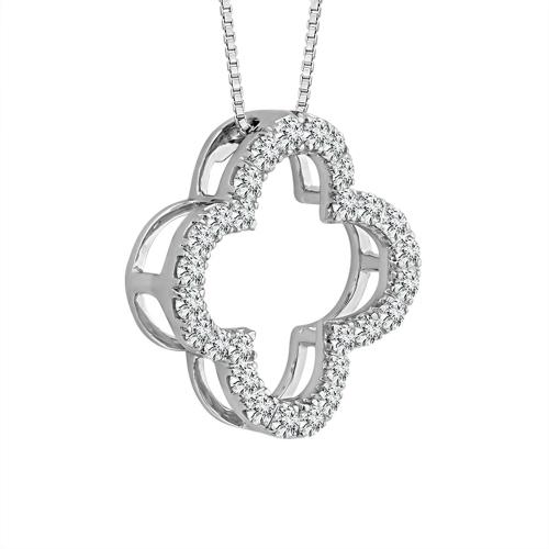 Bella by Ovani® Lab-grown Diamonds Clover Pendant 0.30 Ct. T.w. in 14K White Gold