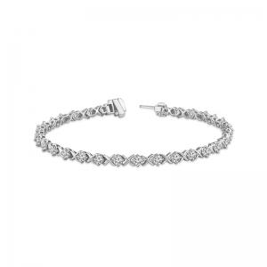 Novello Lab-grown Diamonds X-Link Tennis Bracelet - 3 Ct. T.w. in 14k White Gold