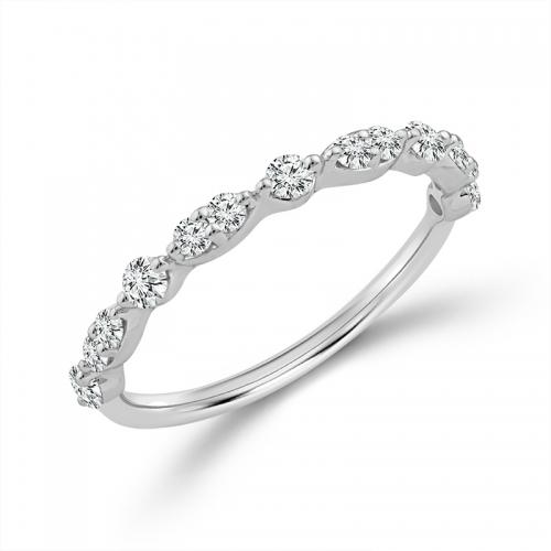 Novello Lab-grown Diamonds Round Wedding Band 0.40 Ct. T.w. in 14K White Gold