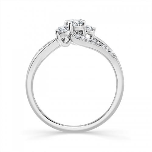 Novello Lab-grown Diamonds 3-stone Bridal Ring 0.33 Ct. T.w. in 14K White Gold