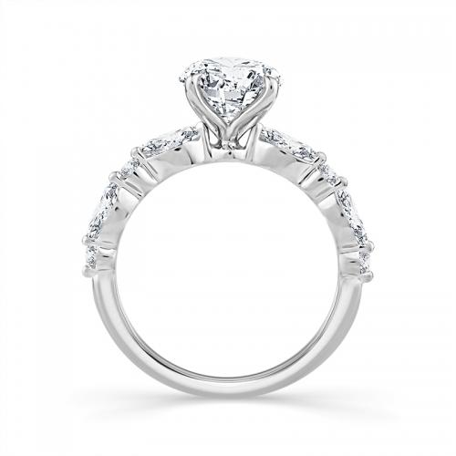 Novello Lab-grown Diamonds Bridal Set - 3.31 Ct. T.w. in 14K White Gold (IGI-certified Diamonds)