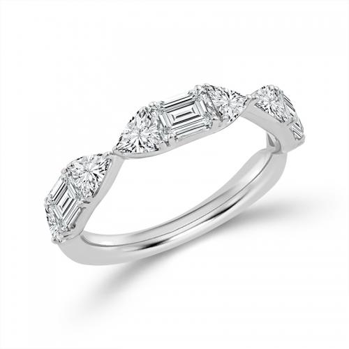 Novello Lab-grown Diamonds Emerald-cut Wedding Band 1.60 Ct. T.w. in 14K White Gold