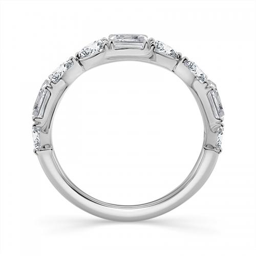 Novello Lab-grown Diamonds Emerald-cut Wedding Band 1.60 Ct. T.w. in 14K White Gold