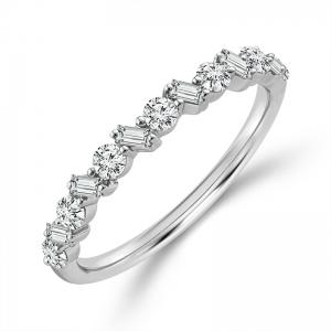 Novello Lab-grown Diamonds Round Wedding Band 0.50 Ct. T.w. in 14K White Gold