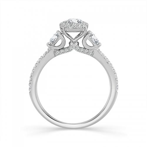 Novello Lab-grown Diamonds Oval Halo Bridal Set 1.60 Ct. T.w. in 14K White Gold