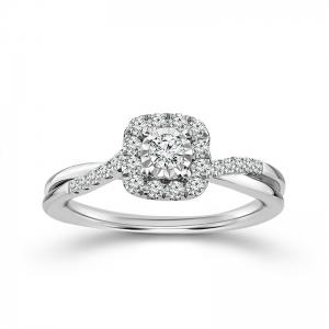 Novello Lab-grown Diamonds Halo Promise Ring 0.35 Ct. T.w. in 10K White Gold