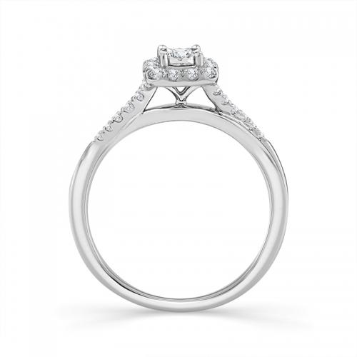 Novello Lab-grown Diamonds Halo Promise Ring 0.35 Ct. T.w. in 10K White Gold