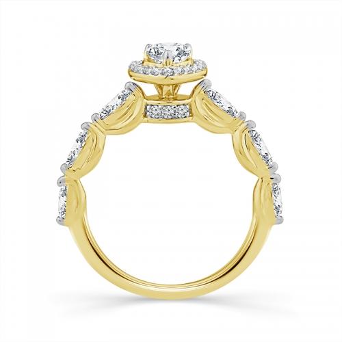 Novello Lab-grown Diamonds Heart Bridal Ring 1.05 Ct. T.w. in 14K Yellow Gold