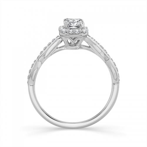 Novello Lab-grown Diamonds Emerald-cut Bridal Ring 0.80 Ct. T.w. in 14K White Gold