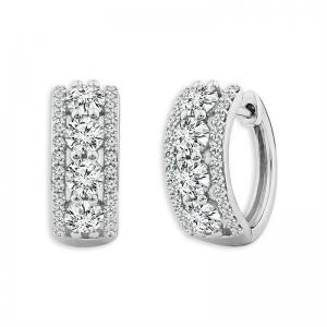 Novello Lab-grown Diamonds Hoops Women's 1.55 Ct. T.w. in 14K White Gold