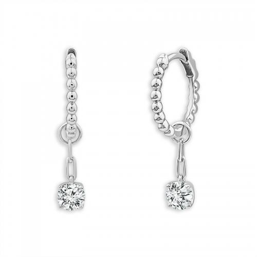 Novello Lab-grown Diamonds Solitaire Dangling Earrings 0.52 Ct. T.w. in 14K White Gold