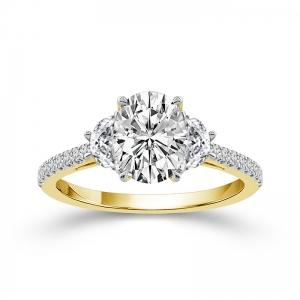 Novello Lab-grown Diamonds Bridal Ring - 2.26 Ct. T.w. in 14K Yellow Gold (IGI-certified Diamonds)