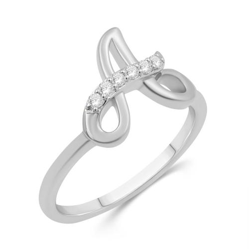 Love Spell Lab-grown Diamonds Letter A Initial Ring 0.10 Ct. T.w. in Sterling Silver