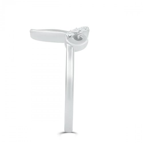 Love Spell Lab-grown Diamonds Letter B Initial Ring 0.10 Ct. T.w. in Sterling Silver