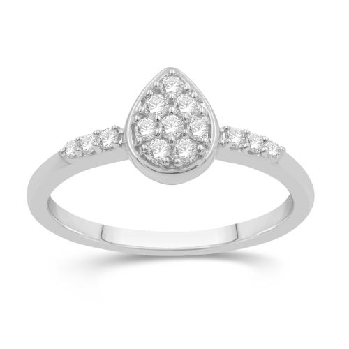 Love Spell Lab-grown Diamonds Pear Composite Ring 0.25 Ct. T.w. in Sterling Silver