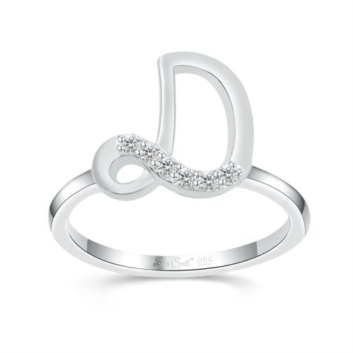 Love Spell Lab-grown Diamonds Letter D Initial Ring 0.10 Ct. T.w. in Sterling Silver