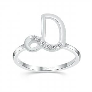 Love Spell Lab-grown Diamonds Letter D Initial Ring 0.10 Ct. T.w. in Sterling Silver