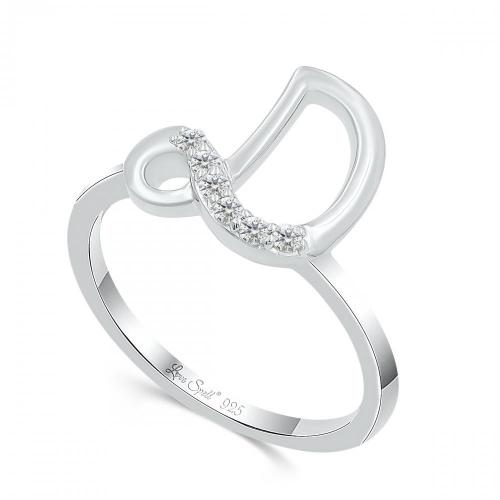 Love Spell Lab-grown Diamonds Letter D Initial Ring 0.10 Ct. T.w. in Sterling Silver