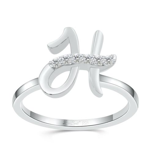 Love Spell Lab-grown Diamonds Letter H Initial Ring 0.10 Ct. T.w. in Sterling Silver