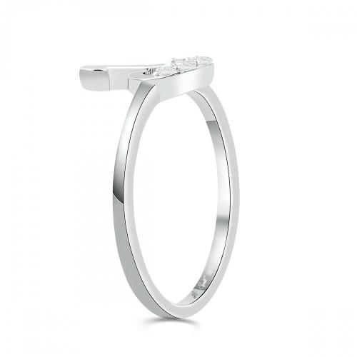 Love Spell Lab-grown Diamonds Letter J Initial Ring 0.10 Ct. T.w. in Sterling Silver