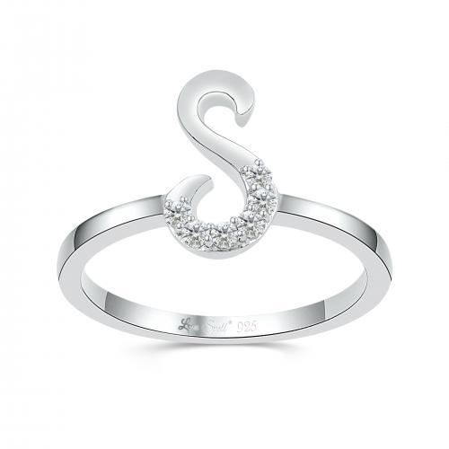 Love Spell Lab-grown Diamonds Letter S Initial Ring 0.10 Ct. T.w. in Sterling Silver