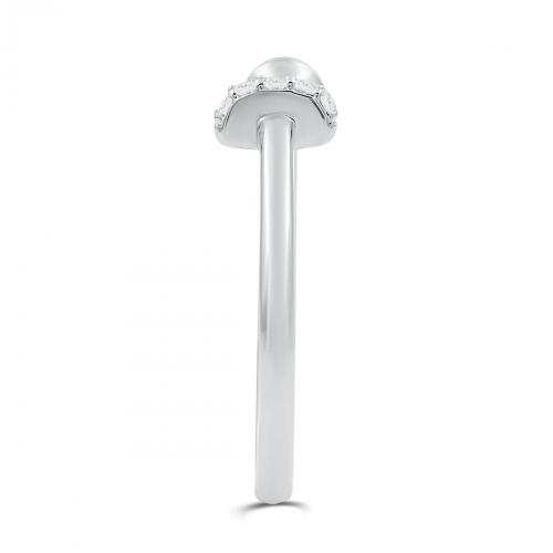 Love Spell Lab-grown Diamonds Ball and Bar Open Shank Band 0.06 Ct. T.w. in Sterling Silver