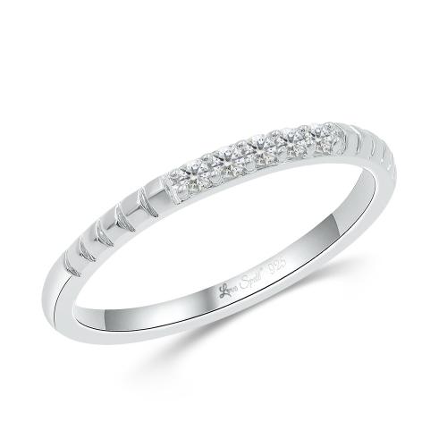 Love Spell Lab-grown Diamonds 5-stone Anniversary Band 0.25 Ct. T.w. in Sterling Silver