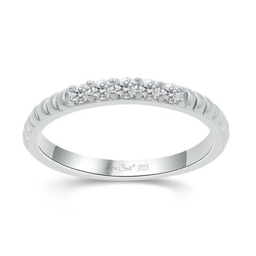 Love Spell Lab-grown Diamonds 5-stone Anniversary Band 0.25 Ct. T.w. in Sterling Silver